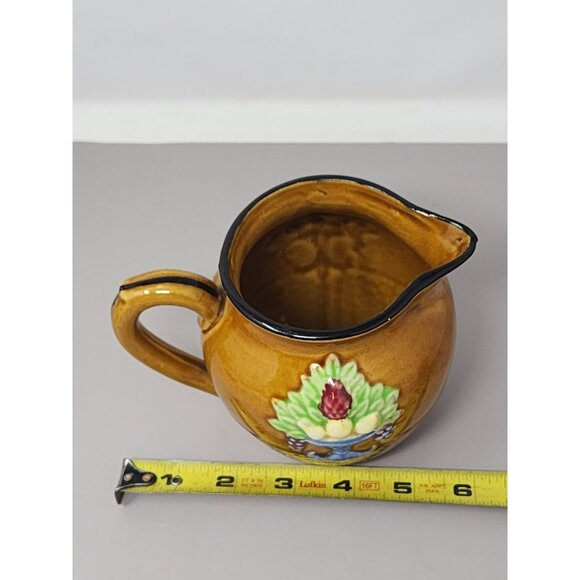 Vintage Japanese Ceramic Pitcher With‎ Embossed Fruit Design & Handle - Picture 9 of 11